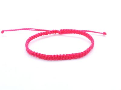 Comprar pulsera de la amistad de hilo rosa neón