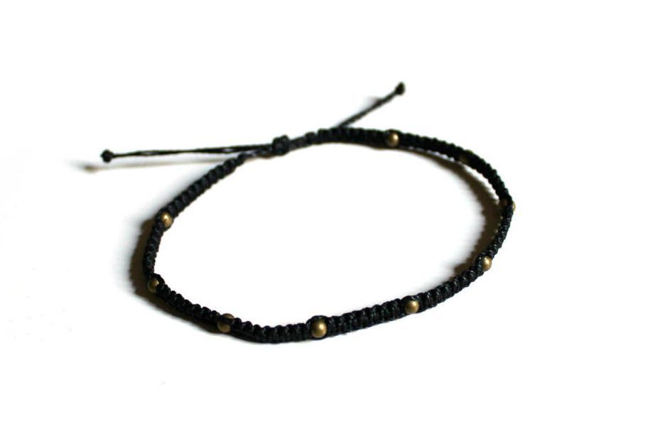 Tobillera estilo bohemio unisex con cuentas de metal