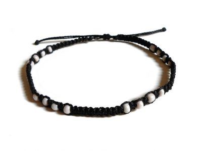 tobillera de macramé negra para chico o chica