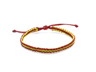 Pulsera bandera de España hecha artesanalmente con nudos