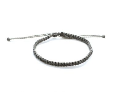 Pulsera gris de hilo encerado para hombre o mujer
