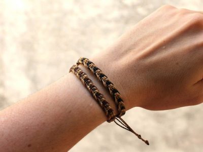Regala este pack de 2 pulseras para hombre de hilo encerado