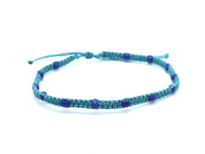 Pulsera tobillera surfera de macramé hecha a mano