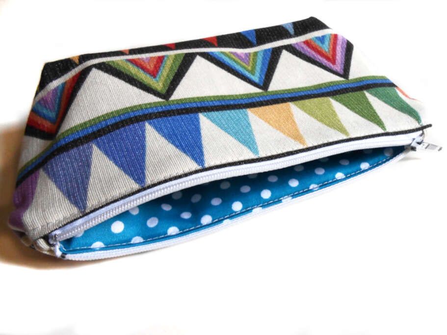 Estuche escolar étnico multicolor con cremallera