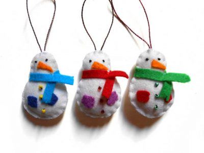 pack de 3 adornos de navidad infantiles de muñecos de nieve