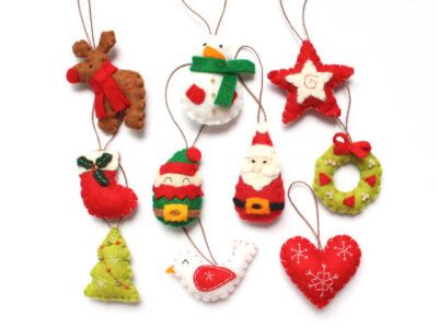 pack de 10 mini adornos infantiles de fieltro divertidos