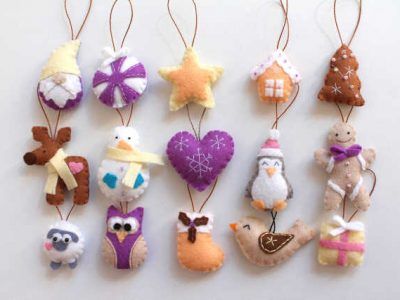 pack de 15 adornos de navidad divertidos de fieltro