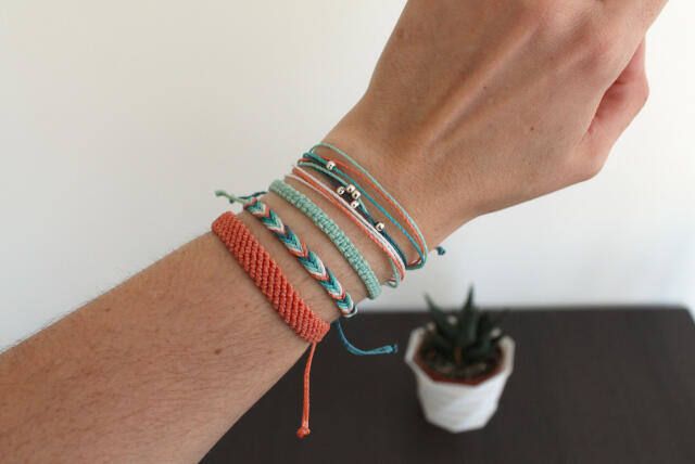 Pack de pulseras de hilo encerado para mujer