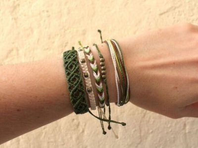 Conjunto de pulseras étnicas de hilo para chica o chico hechas a mano con hilo