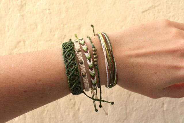Conjunto de pulseras étnicas de hilo para chica o chico hechas a mano con hilo