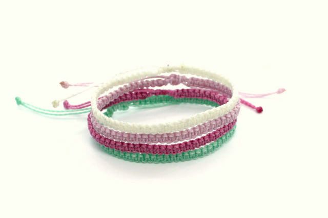 pack pulseras sencillas de nudo plano de macramé