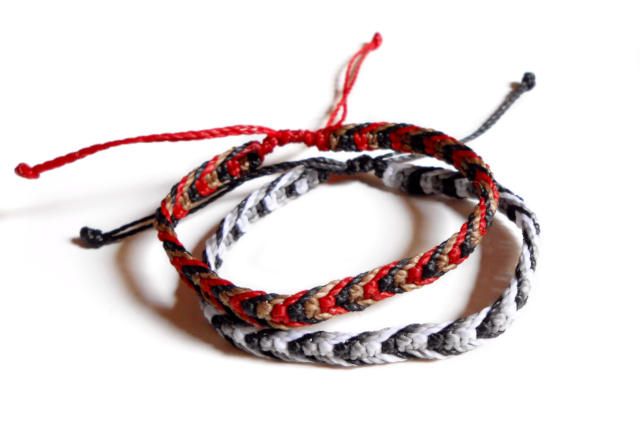 Pack pulseras espiga de nudos de macramé