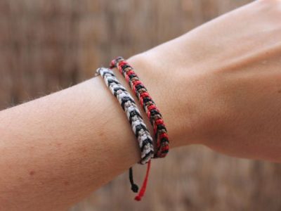 Pack de dos pulseras surferas de nudos de macramé