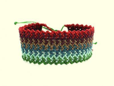 pulsera de macramé nudo caminito del inca o nudo arroz