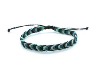 Pulsera hombre hilo encerado negro y azul