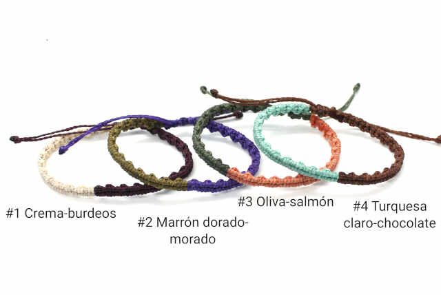 Pulsera minimalista de hilo en dos colores