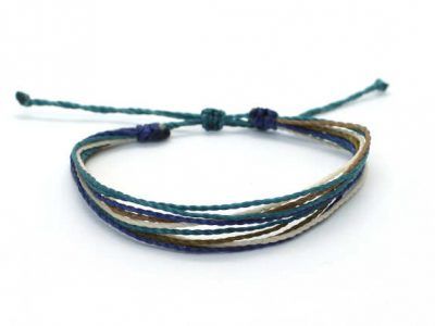 pulsera multihilo mediterránea de hilo encerado azul