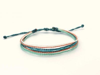 pulsera multihilo playa de hilo encerado azul