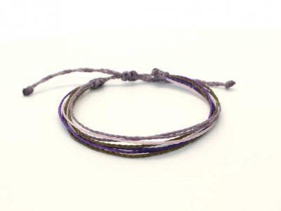 pulsera multihilo morada playa chica