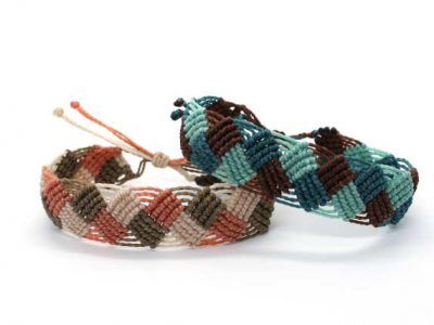 pulseras tejidas macramé con 3 colores