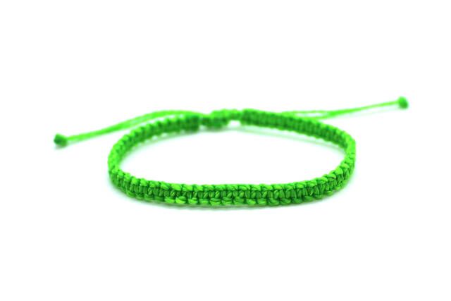 Pulsera neón verde de hilo encerado