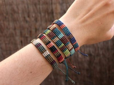 Pulseras de macramé hippies para hombre o mujer