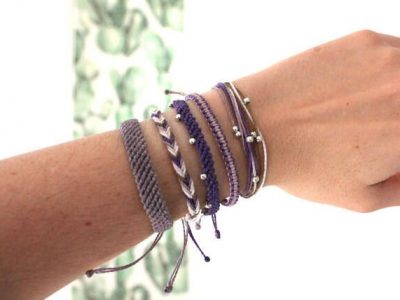 Conjunto de pulseras bohemias de hilo macramé