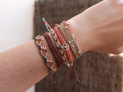 Pack pulseras de macramé de estilos variados para el verano