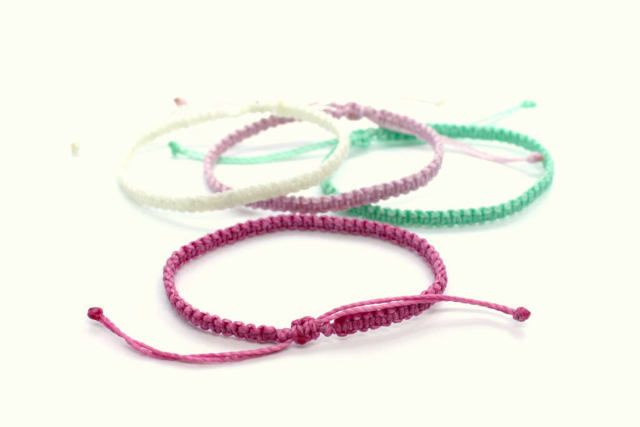 Pack pulseras de macramé con nudo plano ajustables