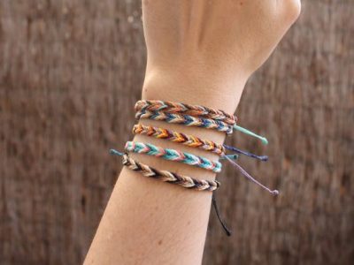 Pulseras trenzadas cola de pez de hilo encerado