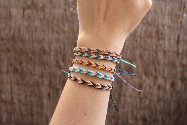 Pulseras trenzadas cola de pez de hilo encerado