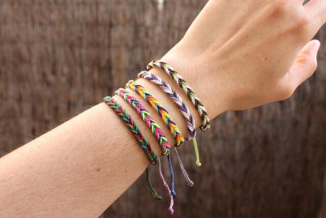 Pulseras trenzadas cola de pez de hilo encerado