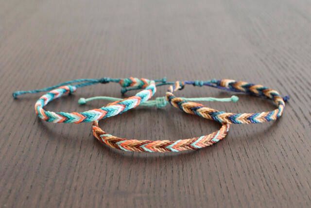 Pulseras trenzadas cola de pez de hilo encerado