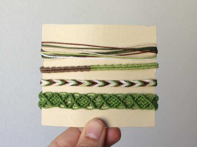Pack de pulseras surferas de hilo encerado verde